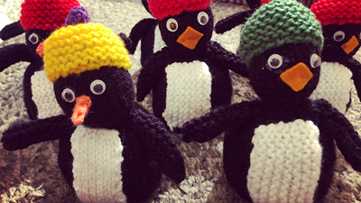 Knitted penguins